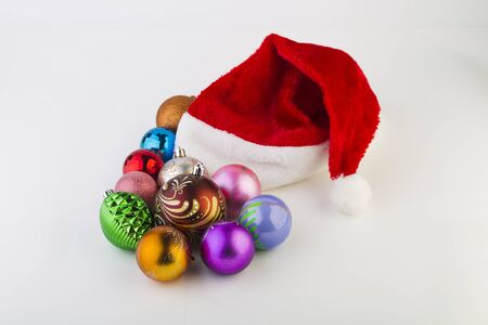 New Year's toys on a white background, light, studio lightの写真素材