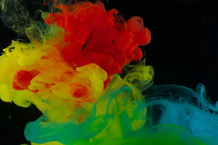 Multicolored abstraction on a black background, studio lightの写真素材