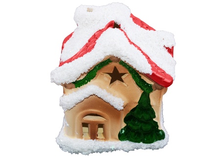 Christmas house on a white backgroundの写真素材