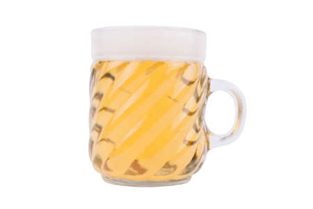 Glass of beer isolated on a white backgroundの写真素材