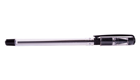Black pen isolated on a white backgroundの写真素材