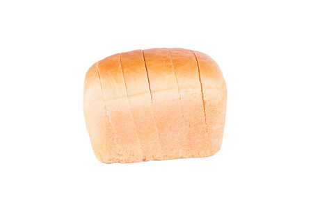 Sliced white bread isolated on a white backgroundの写真素材