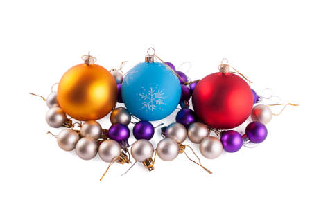 Christmas decorations isolated on a white の写真素材