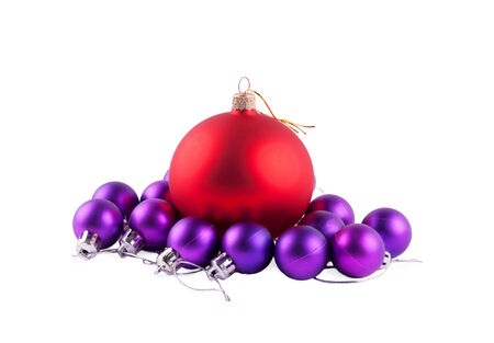 Christmas decorations isolated on a white の写真素材