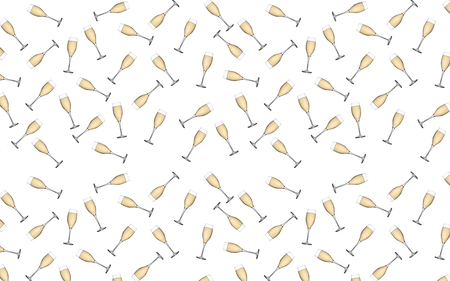 Glass of champagne pattern isolated on white backgroundの写真素材