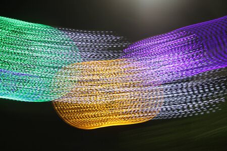 Image of colorful light trails with motion blur effect, long time  exposure.の写真素材