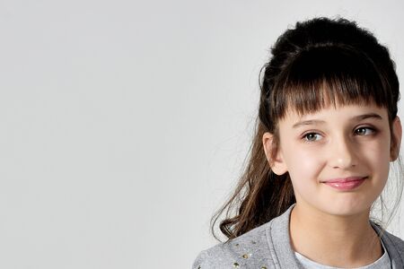 Portrait of a beautiful model in a photo studioの写真素材