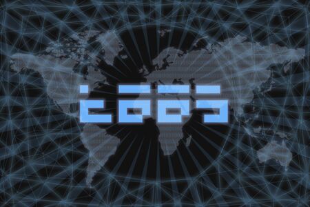 TaaS Abstract Cryptocurrency. With a dark background and a world map. Graphic concept for your...