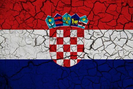 Croatia flag on the background texture. Concept for designer solutions.の写真素材