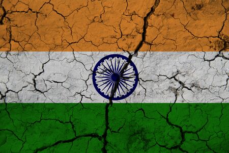 India flag on the background texture. Concept for designer solutions.の写真素材