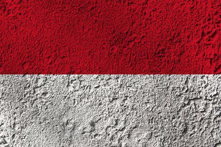 Indonesia flag on the background texture. Concept for designer solutions.の写真素材