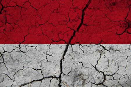 Indonesia flag on the background texture. Concept for designer solutions.の写真素材