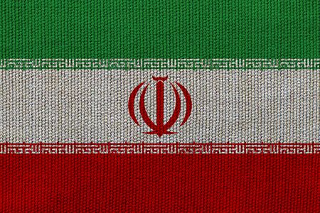 Iran flag on the background texture. Concept for designer solutions.の写真素材