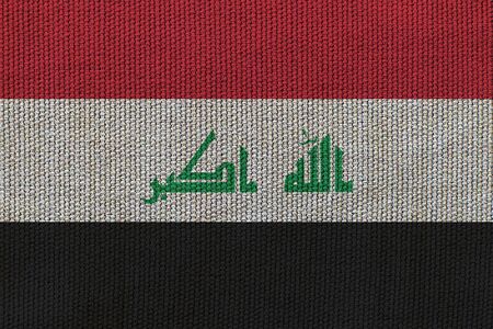 Iraq flag on the background texture. Concept for designer solutions.の写真素材