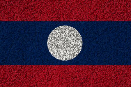 Laos flag on the background texture. Concept for designer solutions.の写真素材