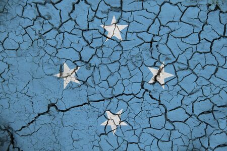 Micronesia flag on the background texture. Concept for designer solutions.の写真素材