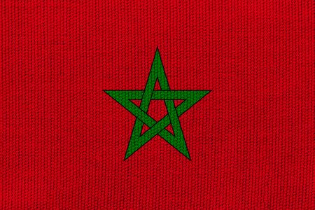 Morocco flag on the background texture. Concept for designer solutions.の写真素材