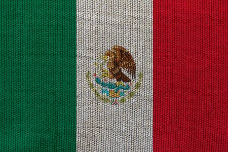Mexico flag on the background texture. Concept for designer solutions.の写真素材