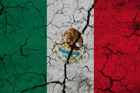 Mexico flag on the background texture. Concept for designer solutions.の写真素材