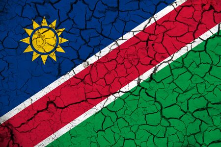 Namibia flag on the background texture. Concept for designer solutions.の写真素材