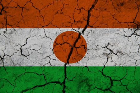 Niger flag on the background texture. Concept for designer solutions.の写真素材