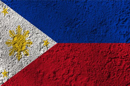 Philippines flag on the background texture. Concept for designer solutions.の写真素材