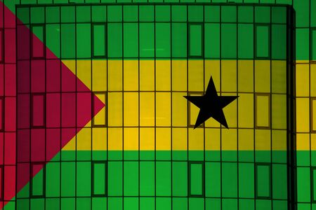 Sao Tome flag on the background texture. Concept for designer solutions.の写真素材