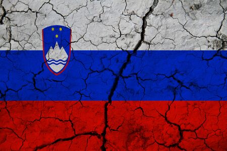 Slovenia flag on the background texture. Concept for designer solutions.の写真素材