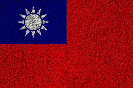 Taiwan flag on the background texture. Concept for designer solutions.の写真素材