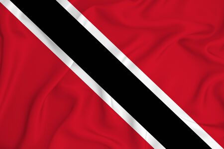 Trinidad and Tobago flag on the background texture. Concept for designer solutions.の写真素材