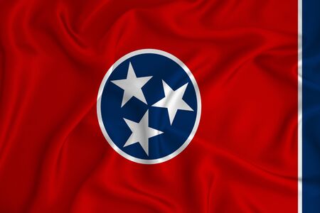 Flag of Tennessee in the United States on the background texture. Concept for designer solutions.の写真素材