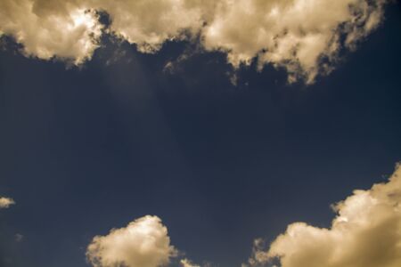 Beautiful white cloud and clear blue sky on a sunny day. sky background textureの写真素材
