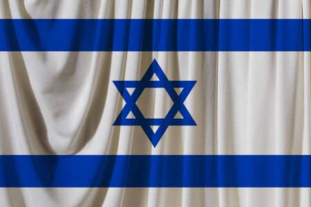 Israel flag on the background texture. Concept for designer solutions.の写真素材