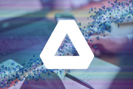 AChain, ACT cryptocurrency sign. Business person, trader, investor, analyst using mobile phone app...