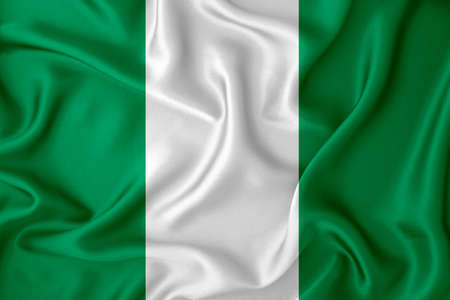 Nigeria flag. Blue viral cells, pandemic influenza virus epidemic infection, coronavirus, infection concept. 3d-rendering.の写真素材