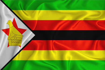 Zimbabwe flag. Blue viral cells, pandemic influenza virus epidemic infection, coronavirus, infection concept. 3d-rendering.の写真素材