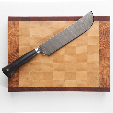 Cutting board. Isolated. Top view, flat lay with copy space for text
