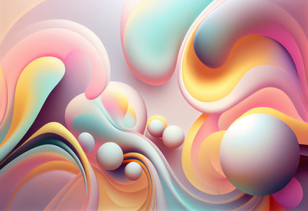 Concept illustration of abstract colorful background in soft pastel colors. Generative AIの素材