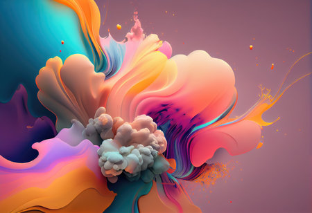 Concept illustration of abstract colorful background in soft pastel colors. Generative AIの素材