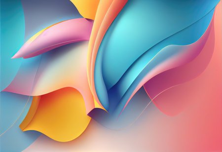 Concept illustration of abstract colorful background in soft pastel colors. Generative AIの素材