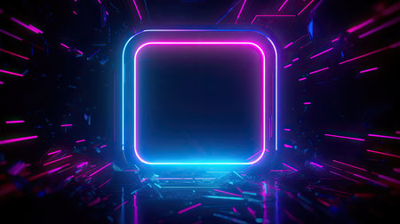 Concept illustration of abstract futuristic neon background. fantasy wallpaper. Generative AIの素材