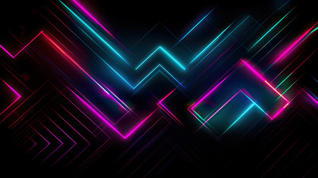 Concept illustration of abstract futuristic neon background. fantasy wallpaper. Generative AIの素材