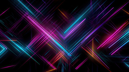 Concept illustration of abstract futuristic neon background. fantasy wallpaper. Generative AIの素材