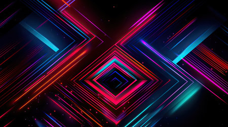 Concept illustration of abstract futuristic neon background. fantasy wallpaper. Generative AIの素材