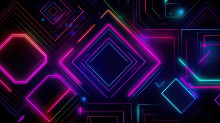 Concept illustration of abstract futuristic neon background. fantasy wallpaper. Generative AIの素材