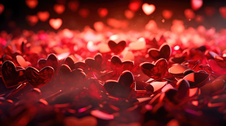 Concept illustration of a valentine background with hearts. Generative AIの素材