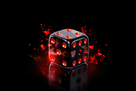 Concept illustration of a gambling element, poker chips and cards. casino. Generative AIの素材