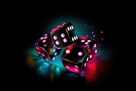 Concept illustration of a gambling element, poker chips and cards. casino. Generative AIの素材