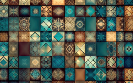 decorative ceramic tiles. Seamless colorful. Generative AIの素材
