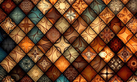 decorative ceramic tiles. Seamless colorful. Generative AIの素材